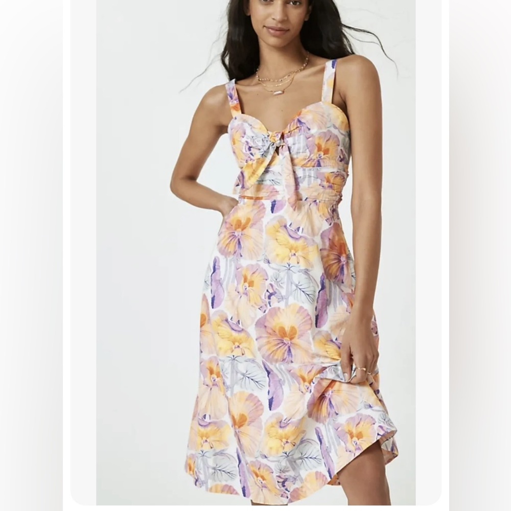 Anthropologie x Cecilia Pettersson! Tie Front Floral Midi Dress NWT!